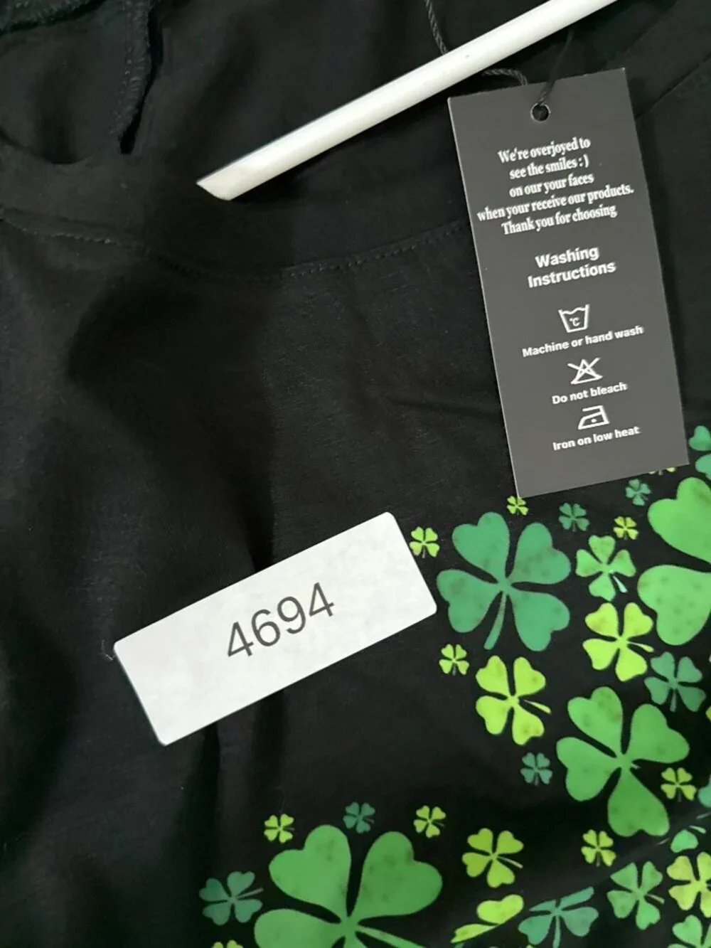 Yoplanet Shirt Womens 3XL Black Green Shamrock Design